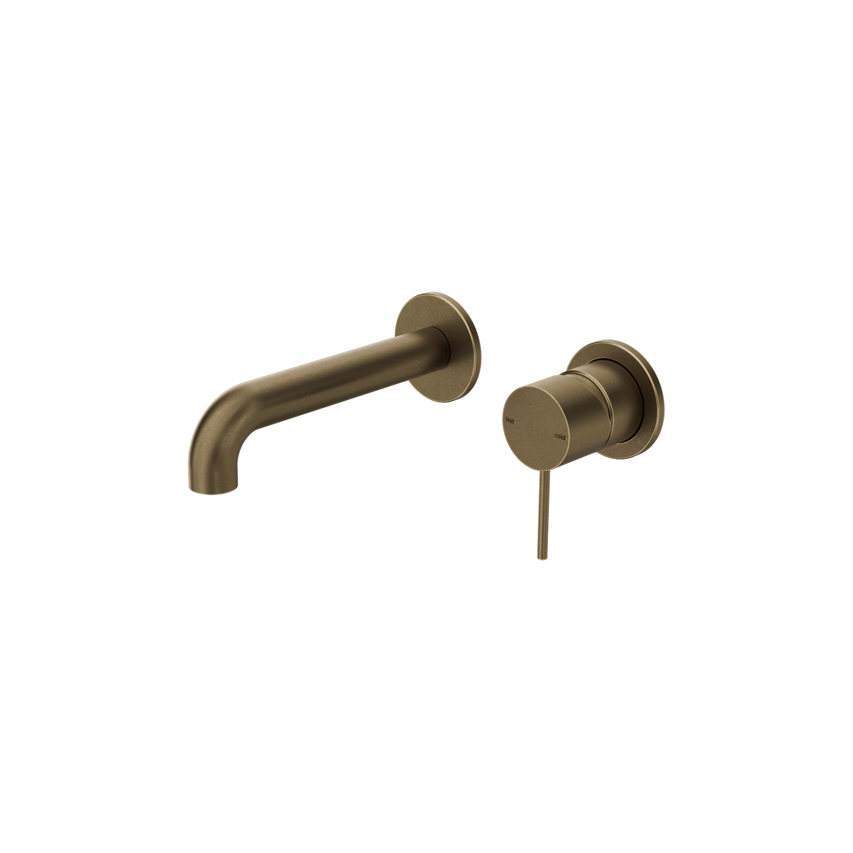 Mecca Wall Basin/Bath Mixer Separate Back Plate 160mm Tumbled Antique Brass gallery detail image