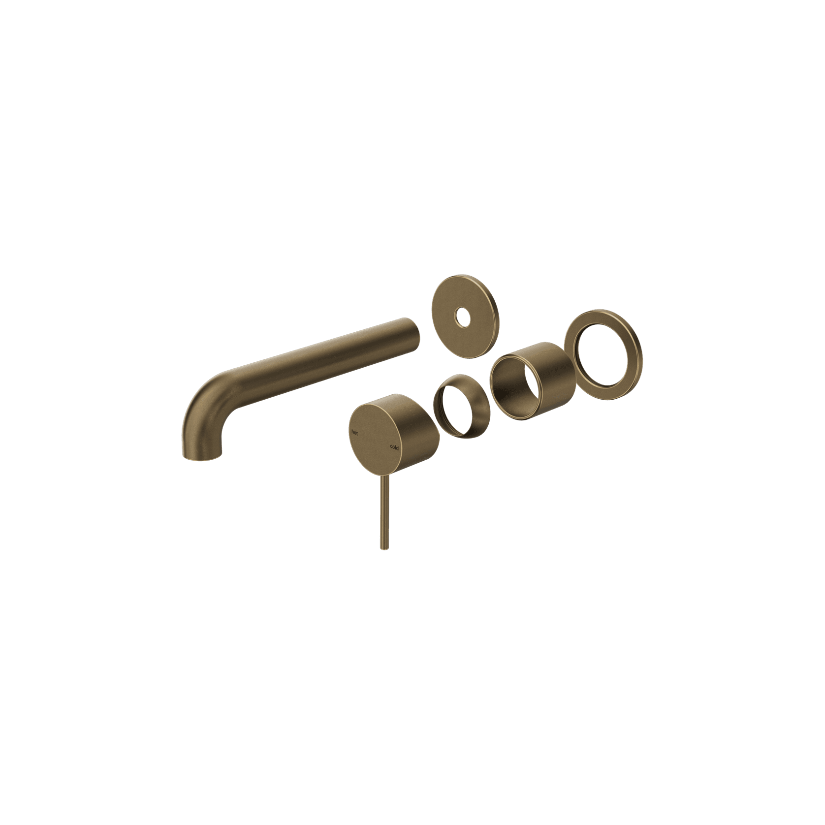 Mecca Wall Basin/Bath Mixer Separate Back Plate 160mm Trim Kit Only Tumbled Antique Brass gallery detail image