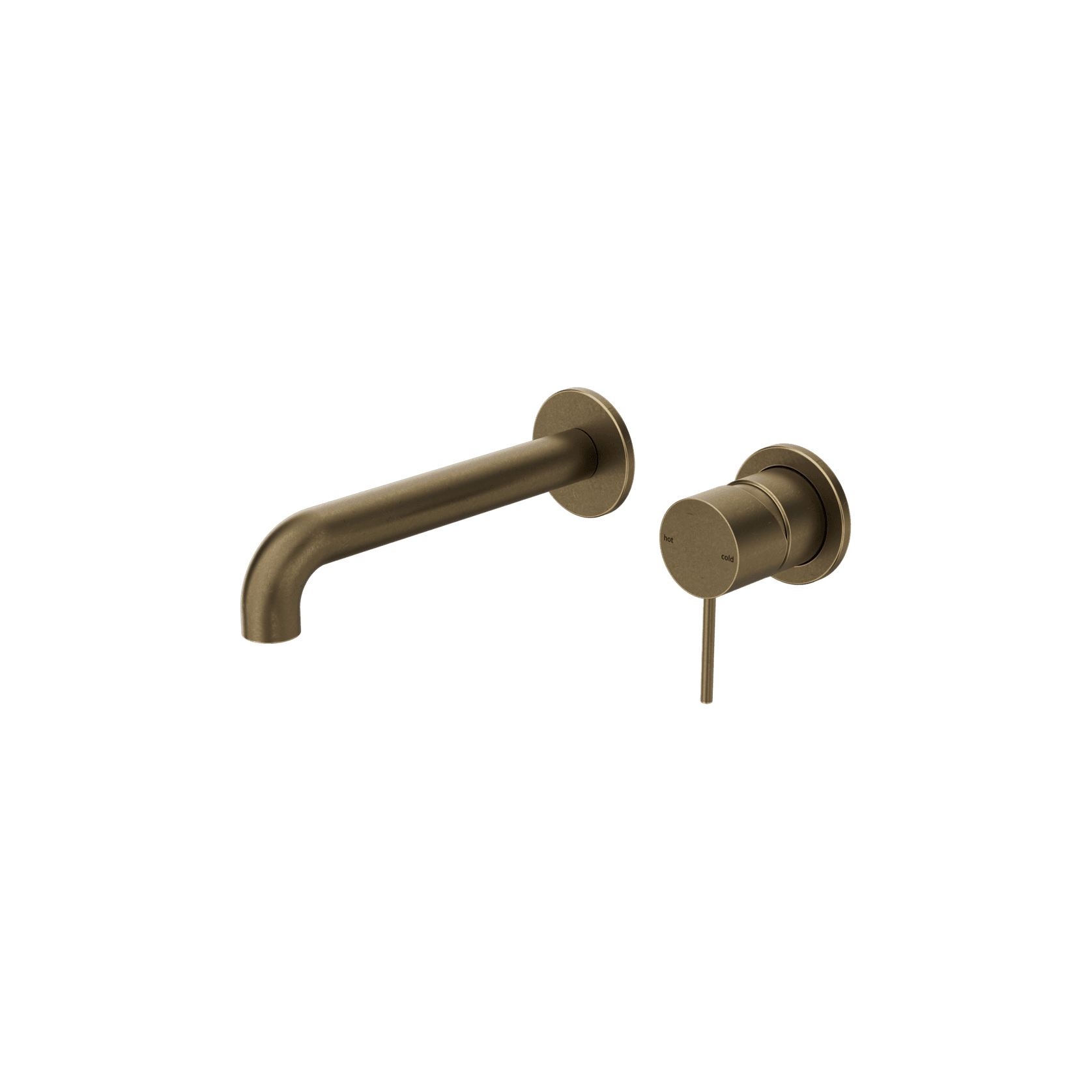 Mecca Wall Basin/Bath Mixer Separate Back Plate 185mm Tumbled Antique Brass gallery detail image