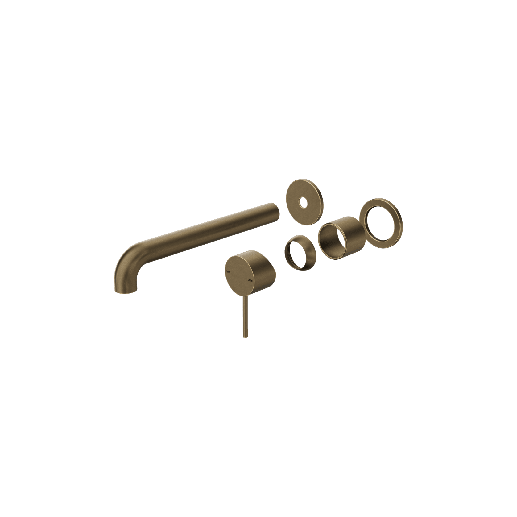 Mecca Wall Basin/Bath Mixer Separate Back Plate 230mm Trim Kit Only Tumbled Antique Brass gallery detail image