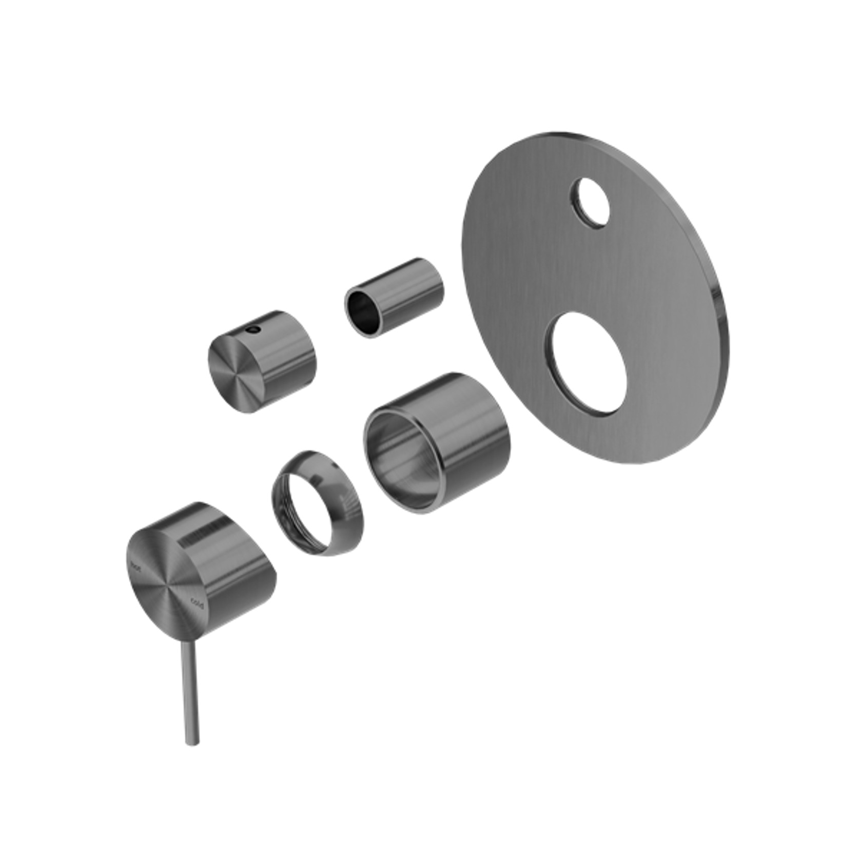 Mecca Shower Mixer With Divertor Trim Kits Only Gun Metal gallery detail image