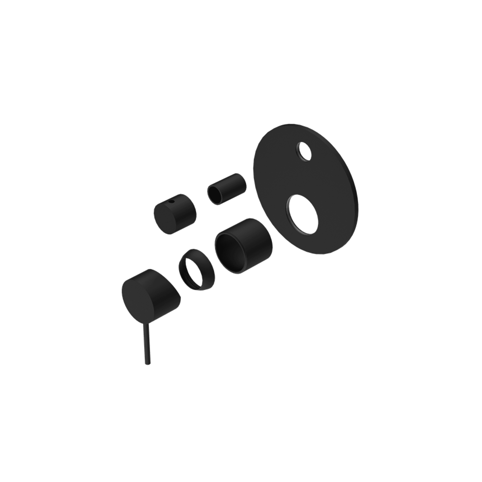 Mecca Shower Mixer With Divertor Trim Kits Only Matte Black gallery detail image