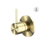 Mecca Shower Mixer Handle Up 80mm Plate Brushed Gold gallery detail image