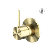 Mecca Shower Mixer Handle Up 80mm Plate Brushed Gold gallery detail image