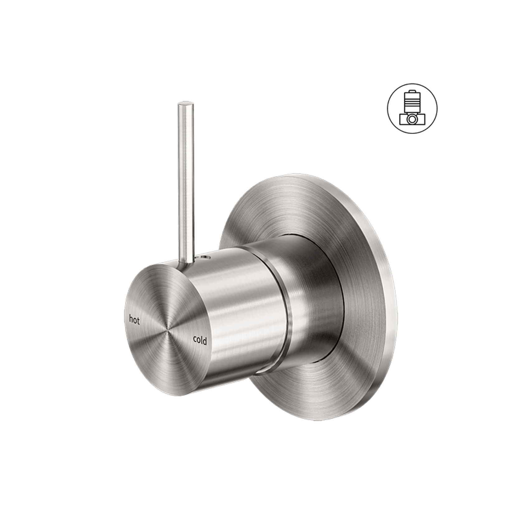 Mecca Shower Mixer Handle Up 80mm Plate Brushed Nickel gallery detail image