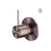 Mecca Shower Mixer Handle Up 80mm Plate Brushed Bronze gallery detail image