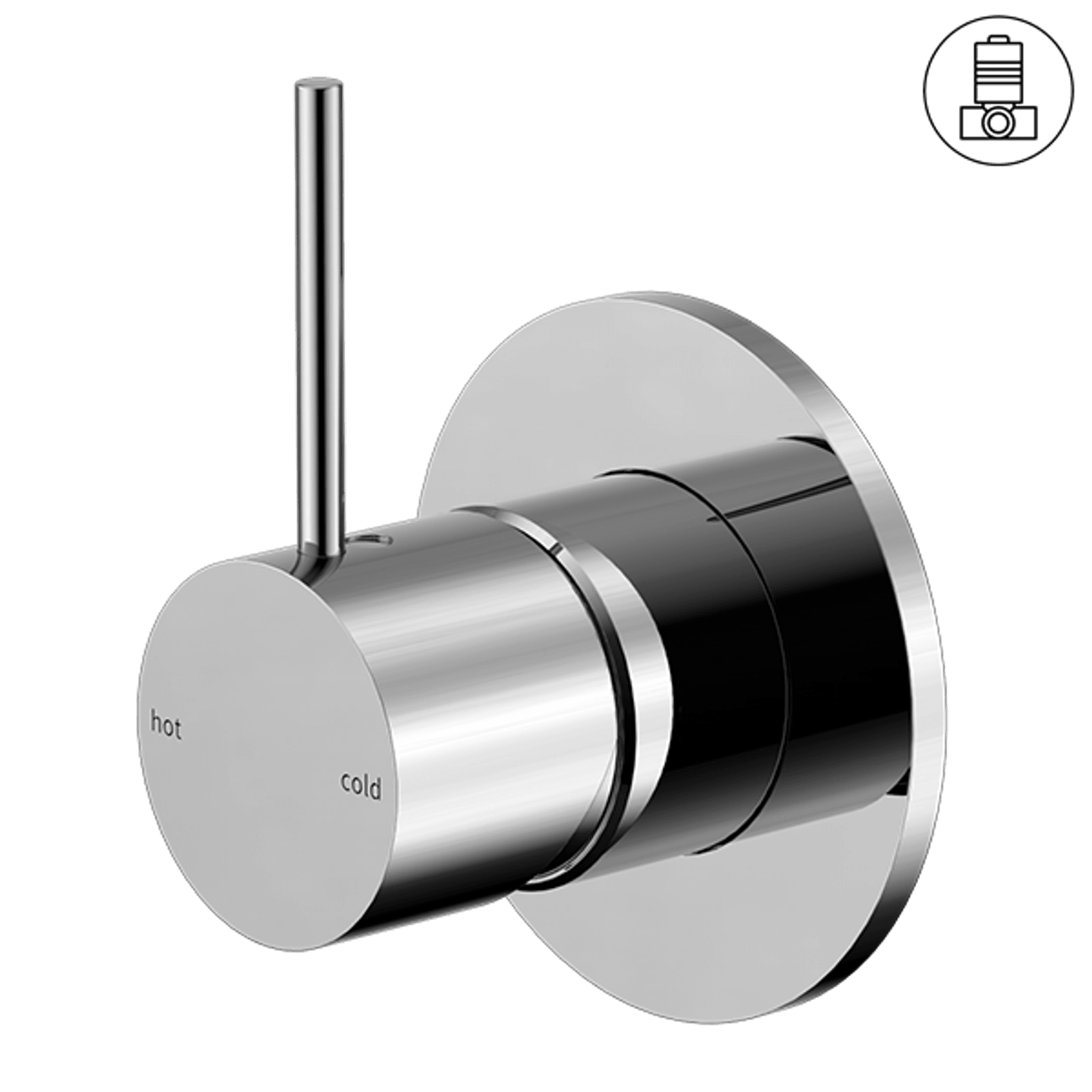 Mecca Shower Mixer Handle Up 80mm Plate Chrome gallery detail image