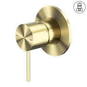 Mecca Shower Mixer 80mm Plate Brushed Gold gallery detail image