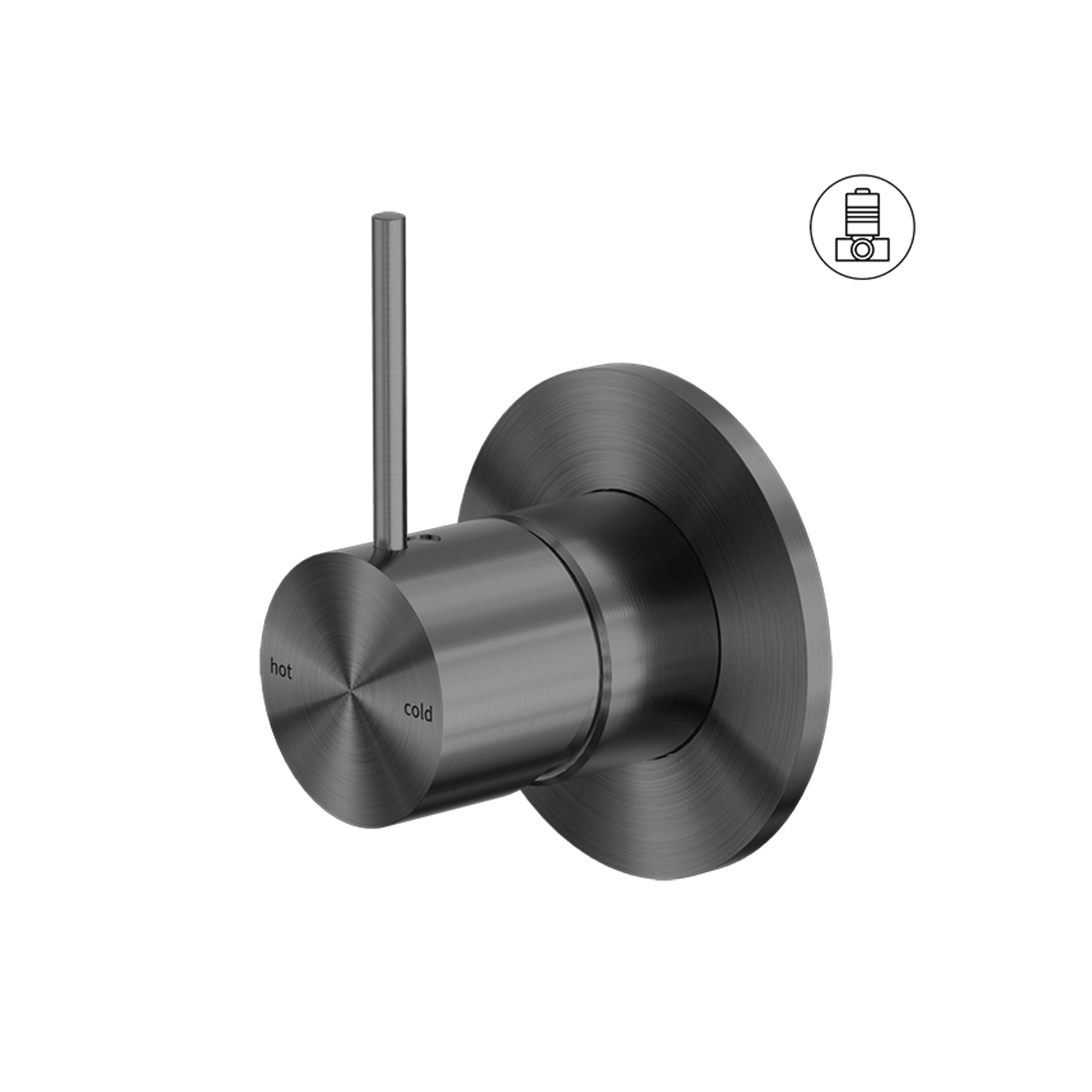 Mecca Shower Mixer Handle Up 80mm Plate Gun Metal gallery detail image