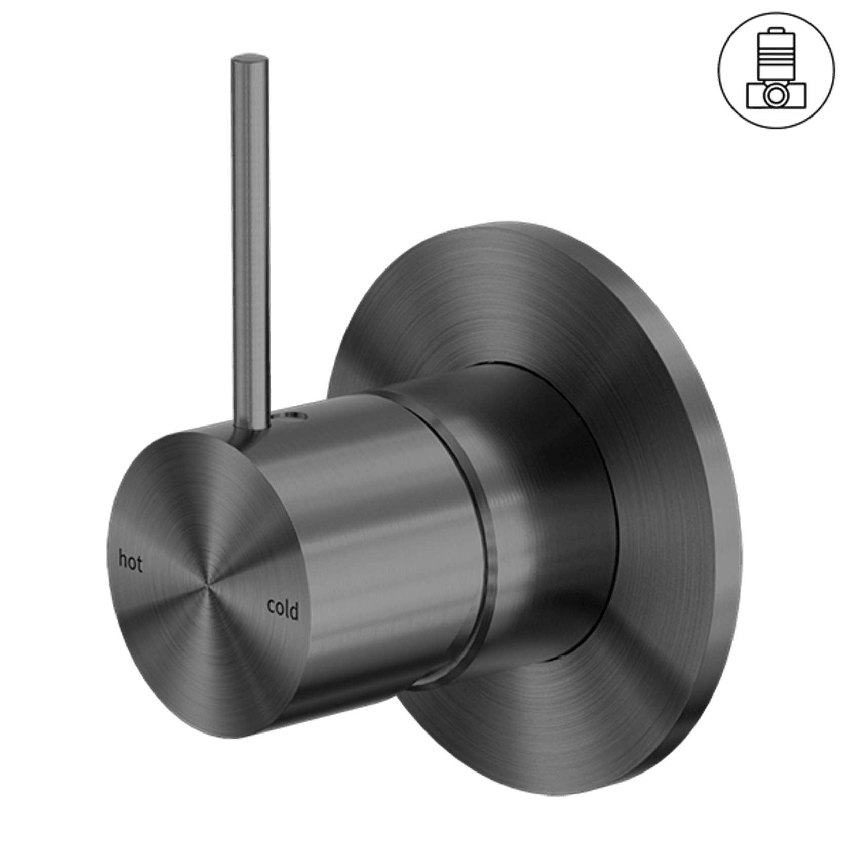 Mecca Shower Mixer Handle Up 80mm Plate Gun Metal gallery detail image