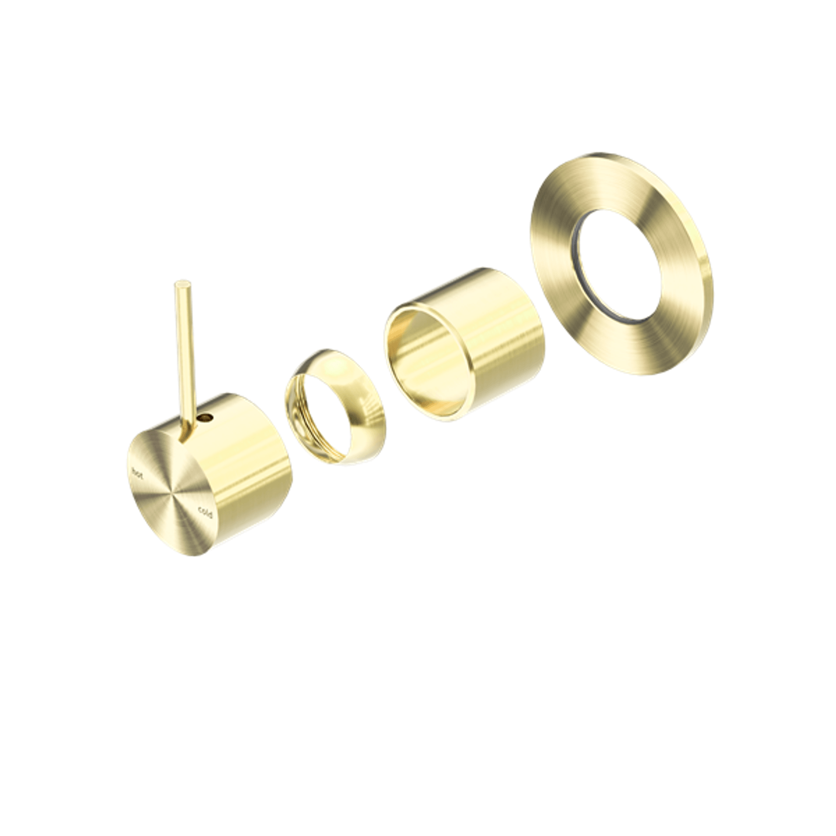 Mecca Shower Mixer Handle Up 80mm Plate Trim Kits Only Brushed Gold gallery detail image