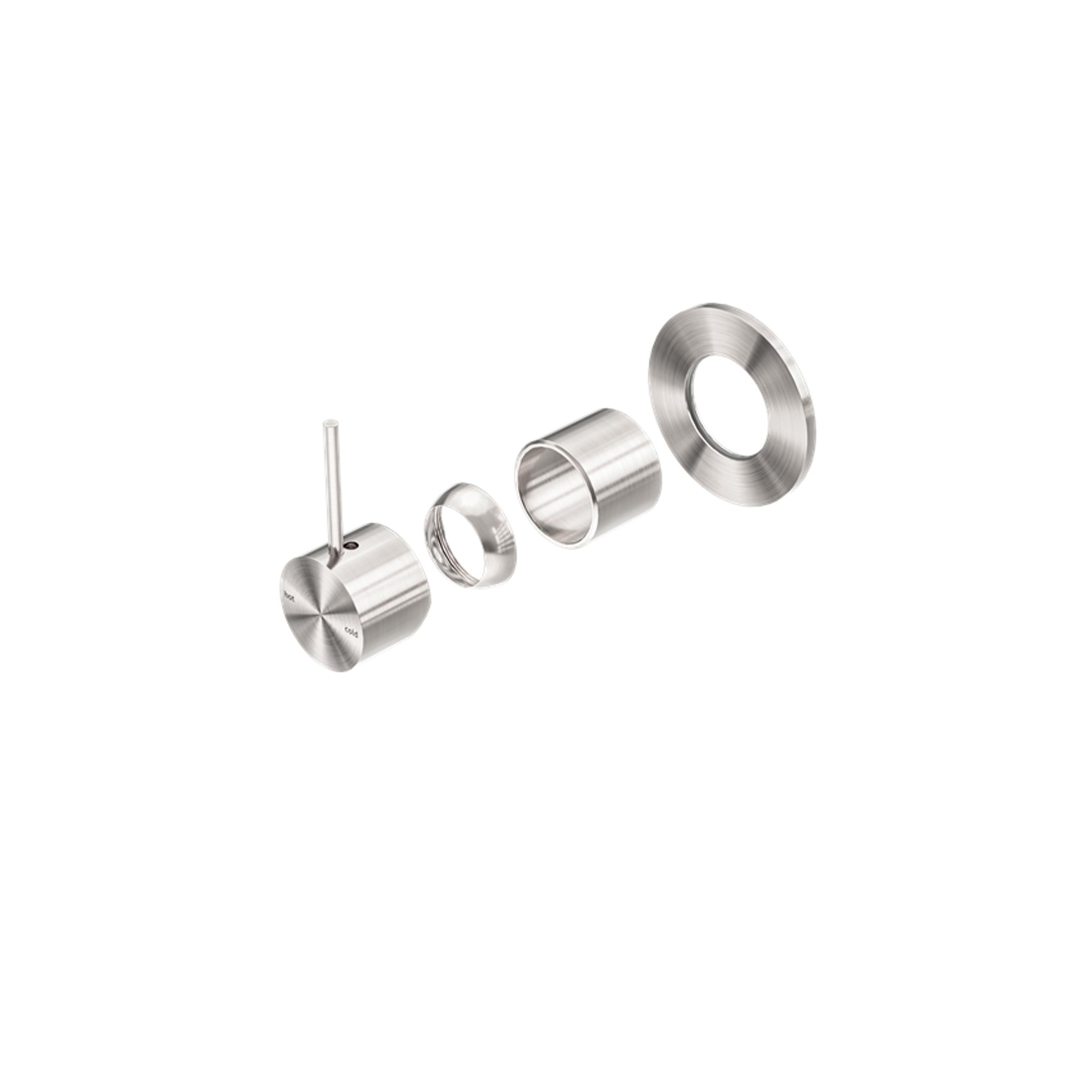 Mecca Shower Mixer Handle Up 80mm Plate Trim Kits Only Brushed Nickel gallery detail image