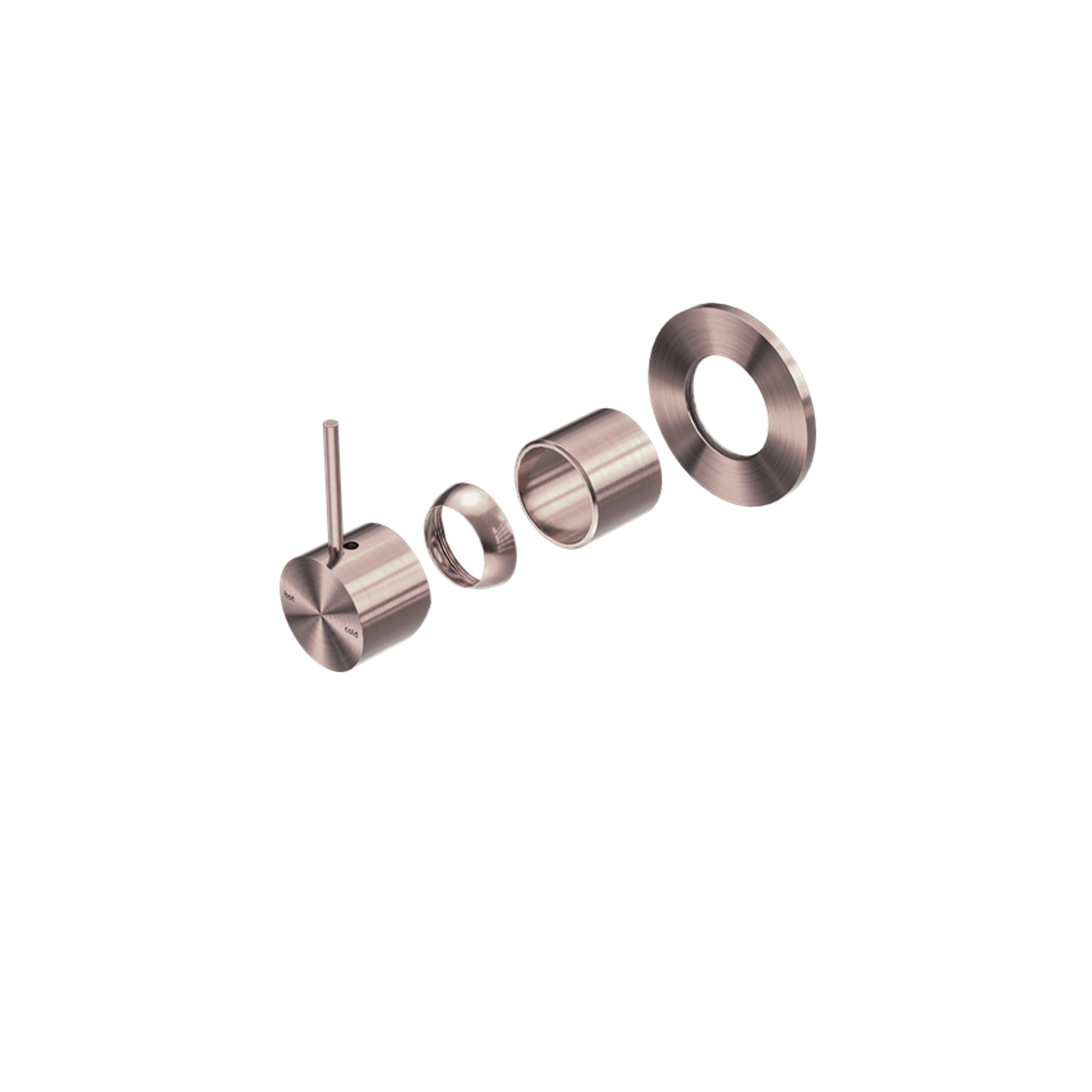 Mecca Shower Mixer Handle Up 80mm Plate Trim Kits Only Brushed Bronze gallery detail image