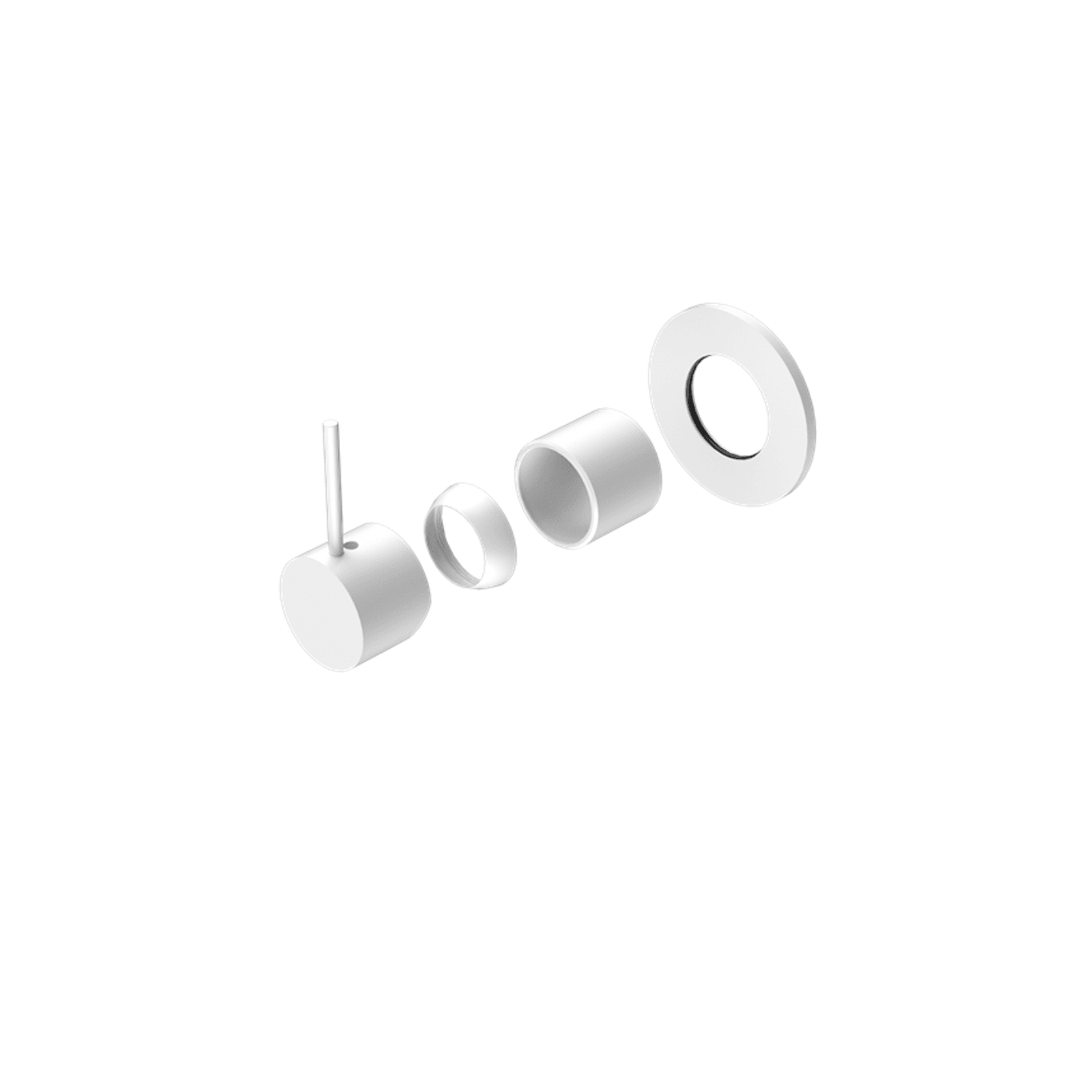 Mecca Shower Mixer Handle Up 80mm Plate Trim Kits Only Matte White gallery detail image