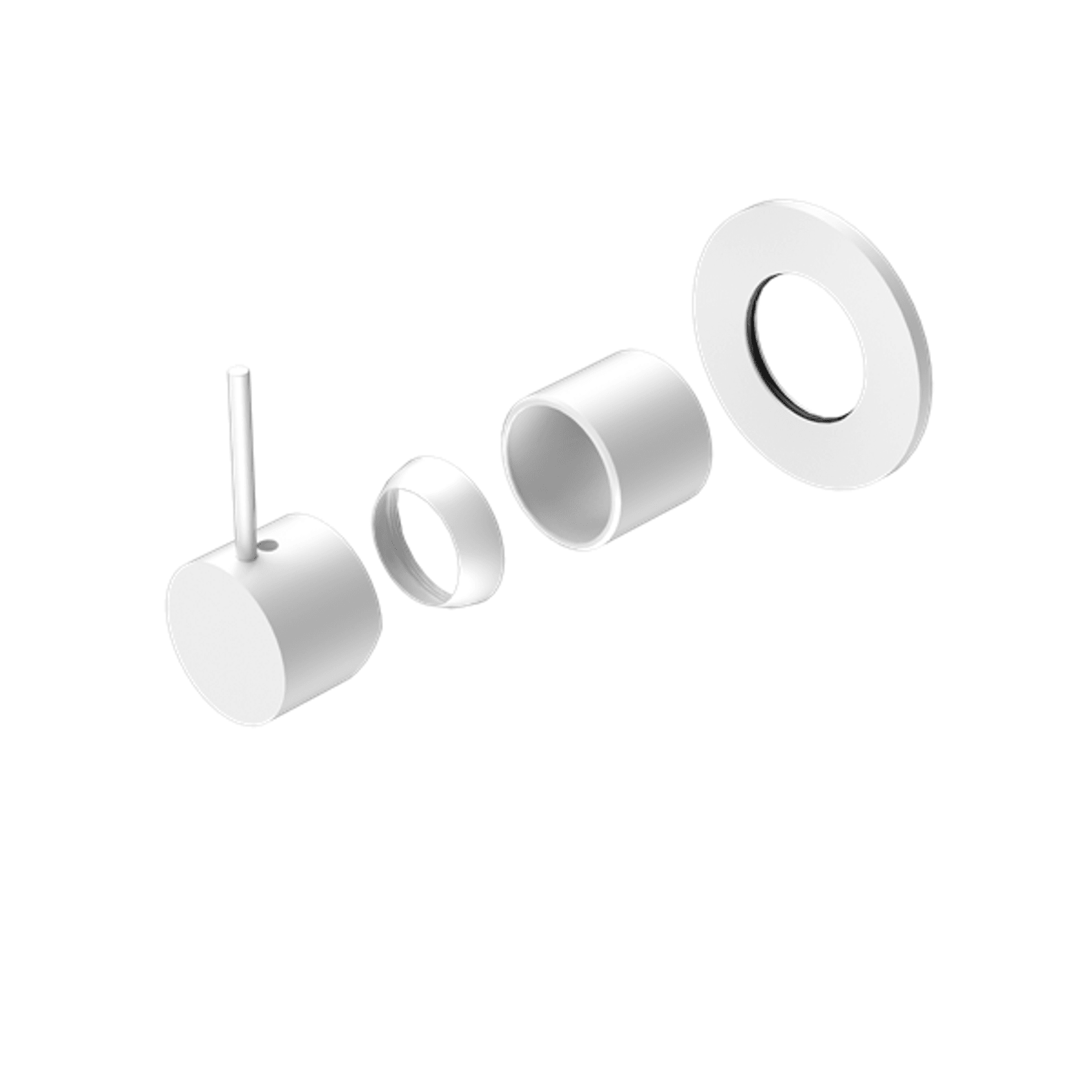 Mecca Shower Mixer Handle Up 80mm Plate Trim Kits Only Matte White gallery detail image