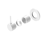 Mecca Shower Mixer Handle Up 80mm Plate Trim Kits Only Matte White gallery detail image