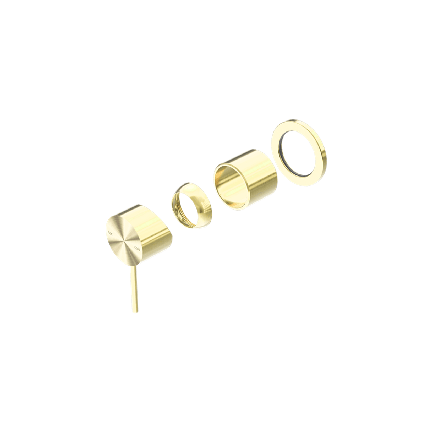 Mecca Shower Mixer 60mm Plate Trim Kits Only Brushed Gold gallery detail image