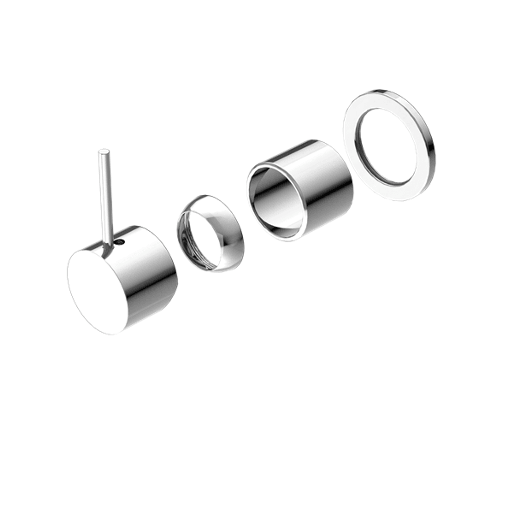 Mecca Shower Mixer 60mm Handle Up Plate Trim Kits Only Chrome gallery detail image
