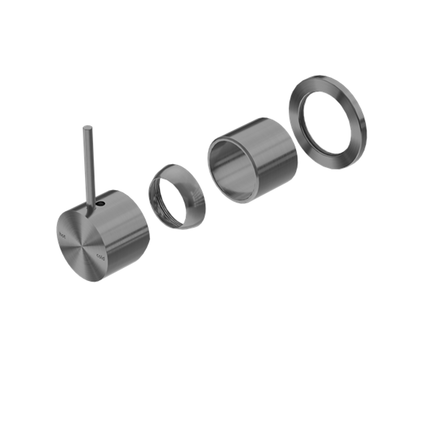 Mecca Shower Mixer 60mm Handle Up Plate Trim Kits Only Gun Metal gallery detail image