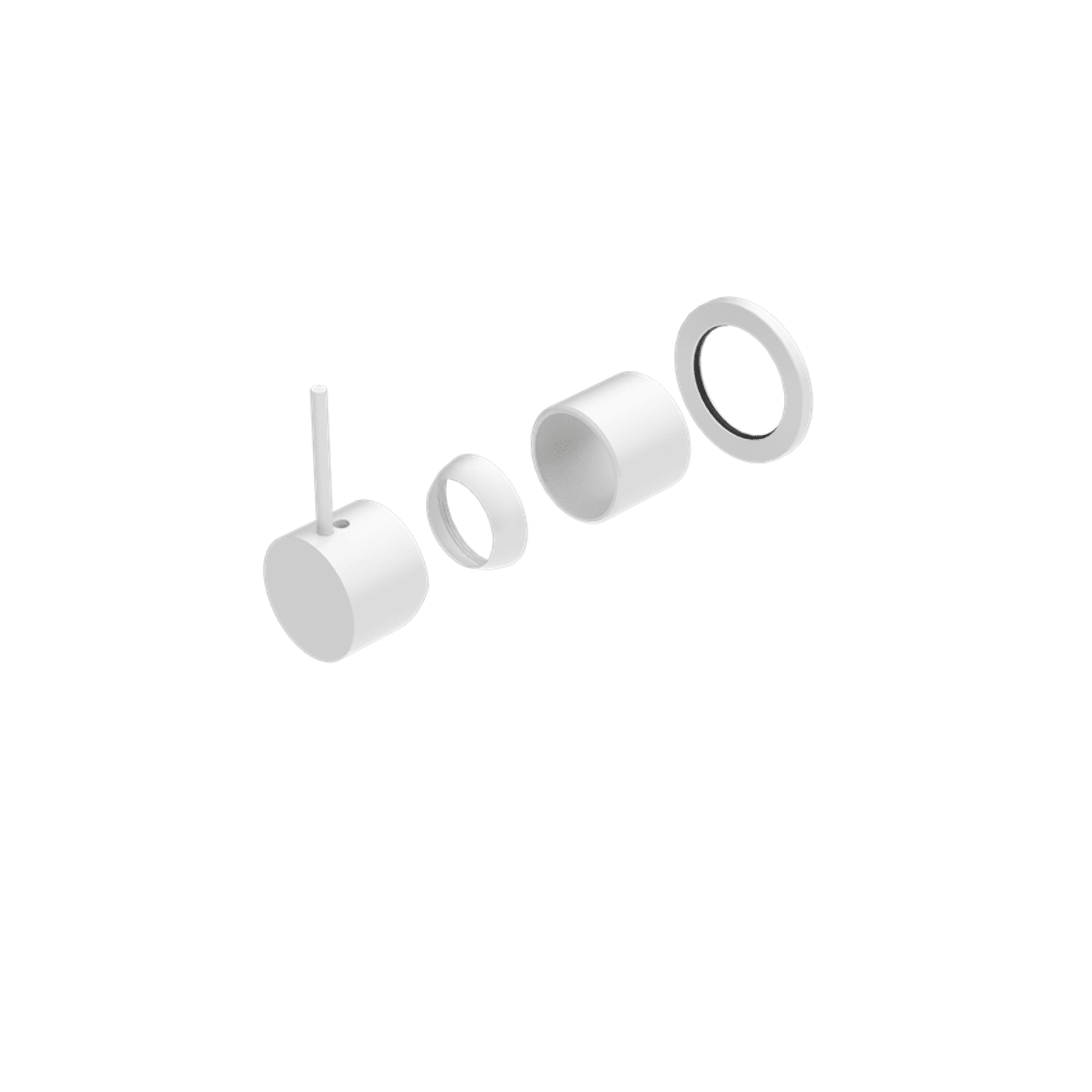 Mecca Shower Mixer 60mm Handle Up Plate Trim Kits Only Matte White gallery detail image