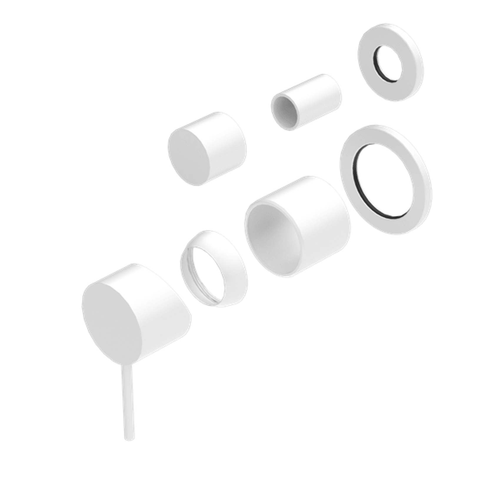 Mecca Shower Mixer With Divertor Separate Back Plate Trim Kits Only Matte White gallery detail image