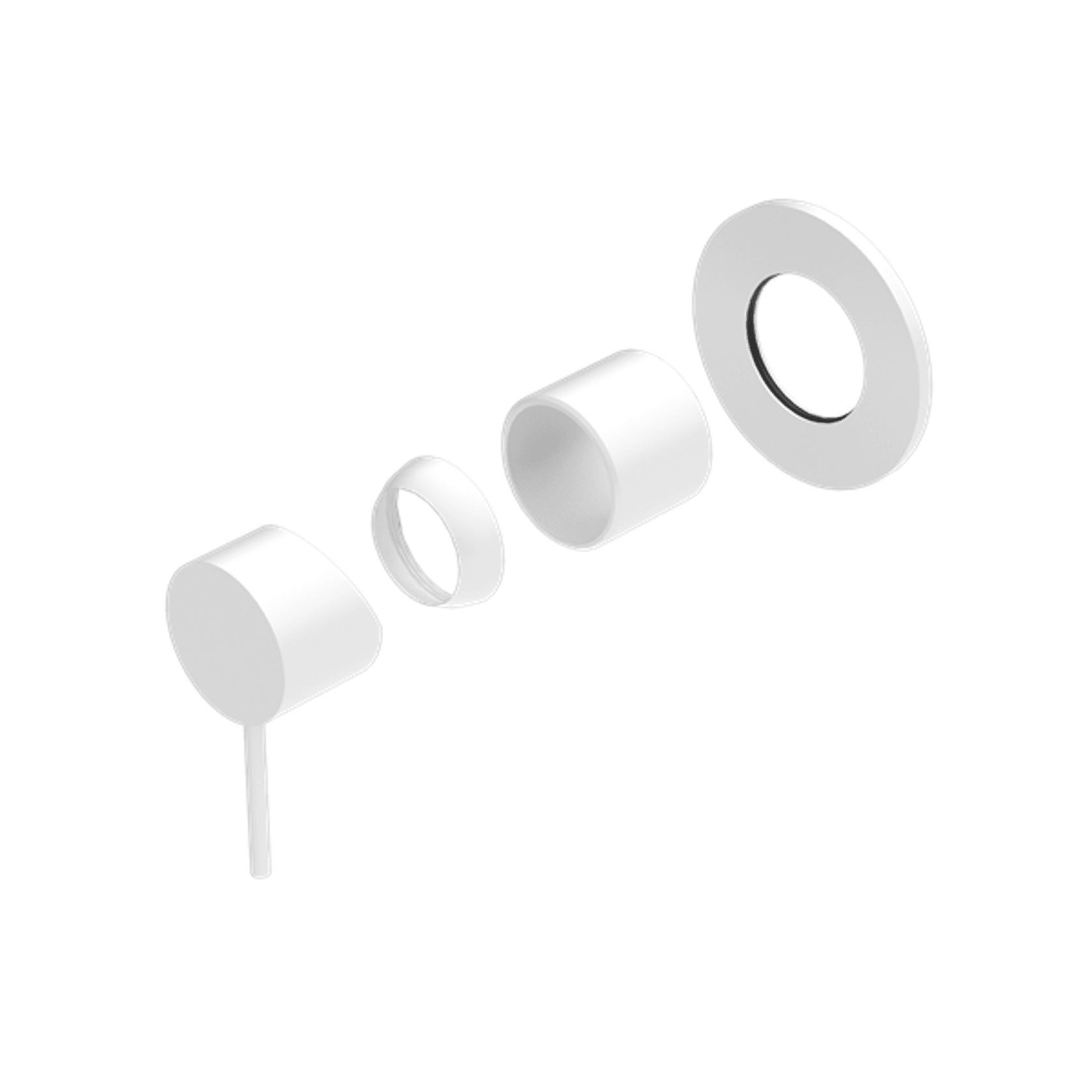 Mecca Shower Mixer 80mm Plate Trim Kits Only Matte White gallery detail image