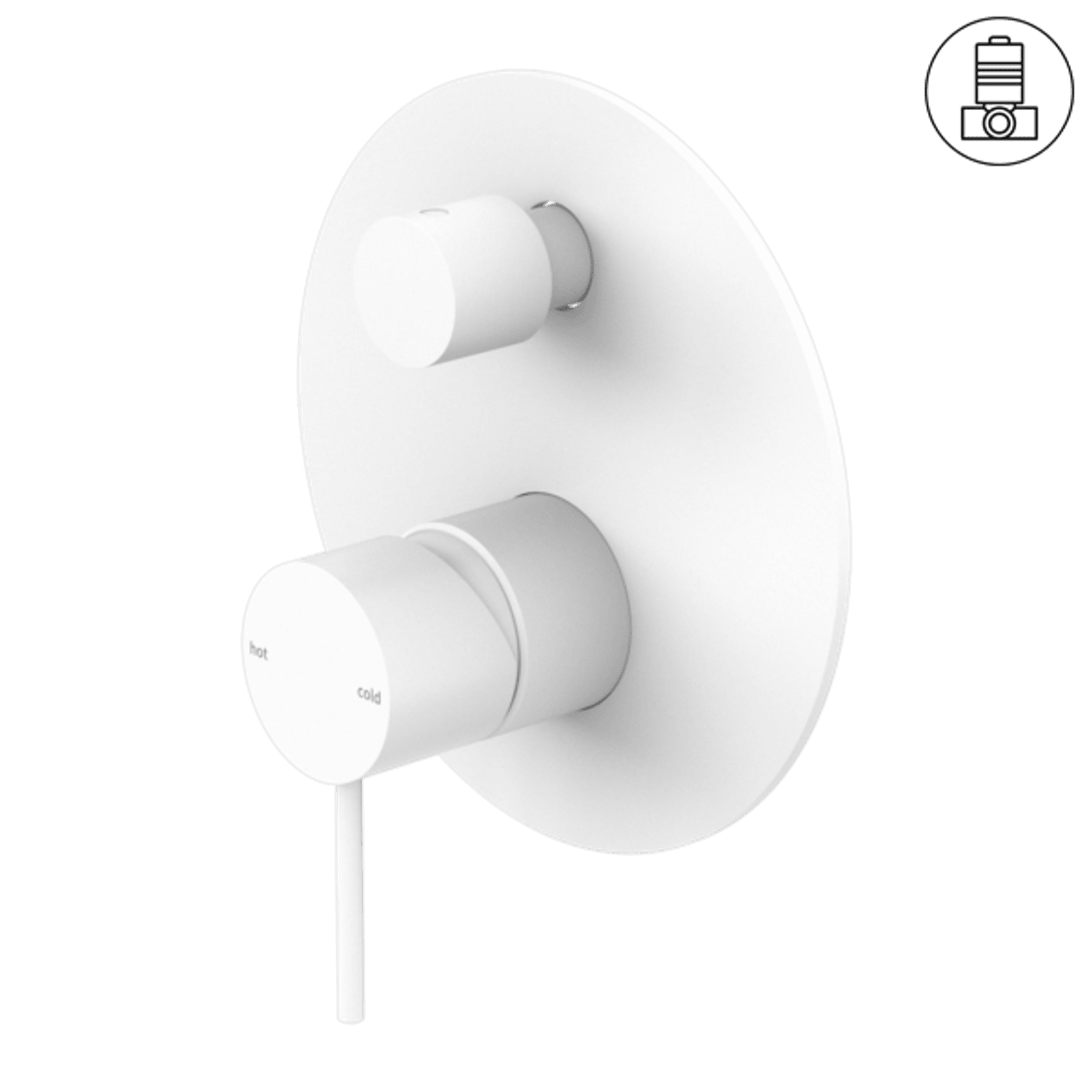 Mecca Shower Mixer With Divertor Matte White gallery detail image