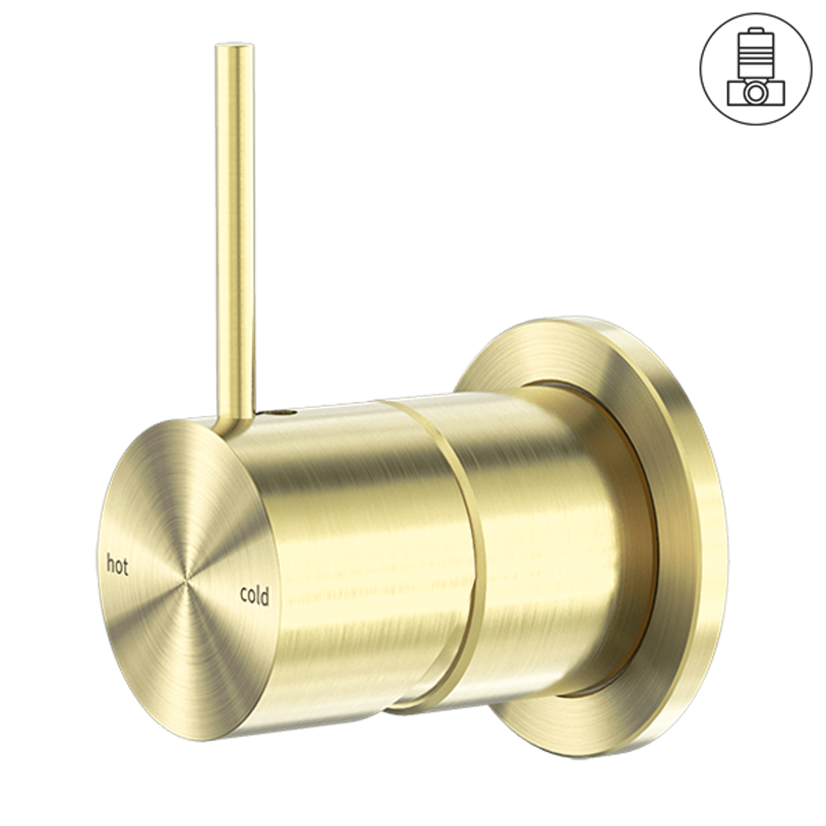 Mecca Shower Mixer 60mm Handle Up Plate Brushed Gold gallery detail image