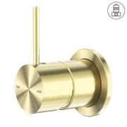 Mecca Shower Mixer 60mm Handle Up Plate Brushed Gold gallery detail image