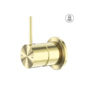 Mecca Shower Mixer 60mm Handle Up Plate Brushed Gold gallery detail image