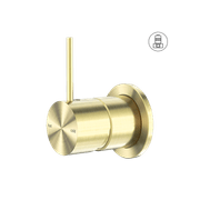 Mecca Shower Mixer 60mm Handle Up Plate Brushed Gold gallery detail image