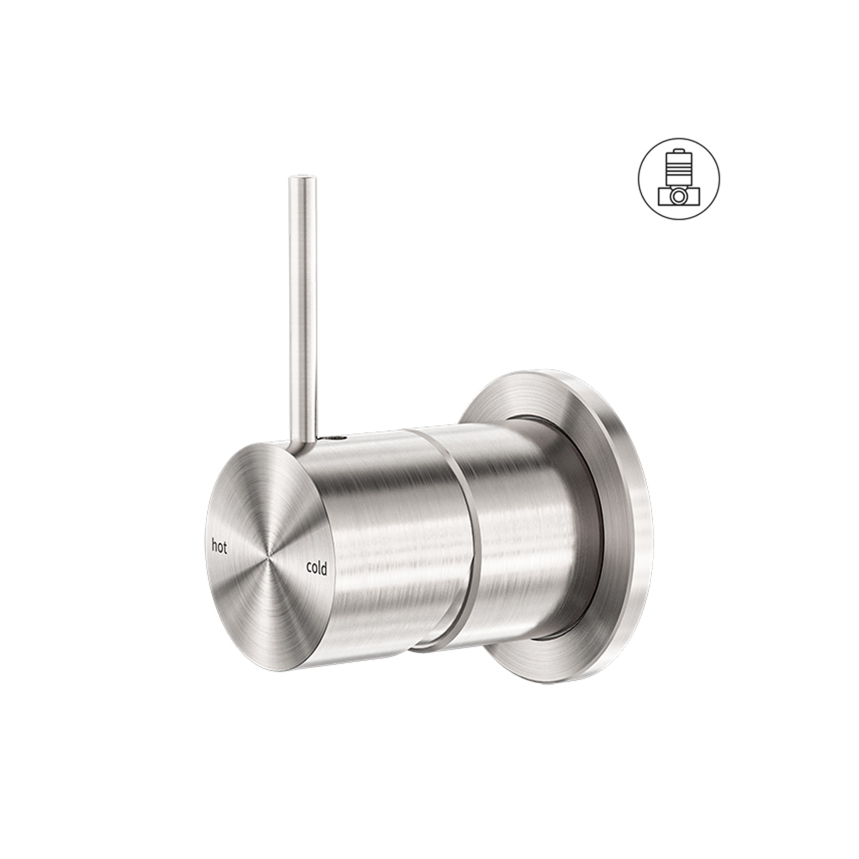 Mecca Shower Mixer 60mm Handle Up Plate Brushed Nickel gallery detail image