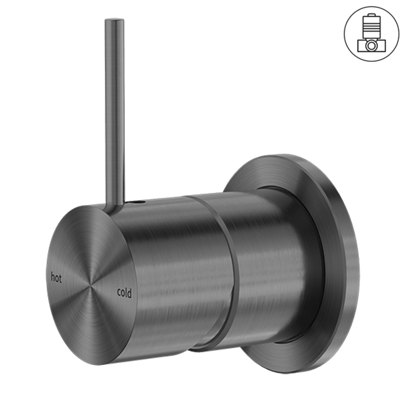 Mecca Shower Mixer 60mm Handle Up Plate Gun Metal gallery detail image