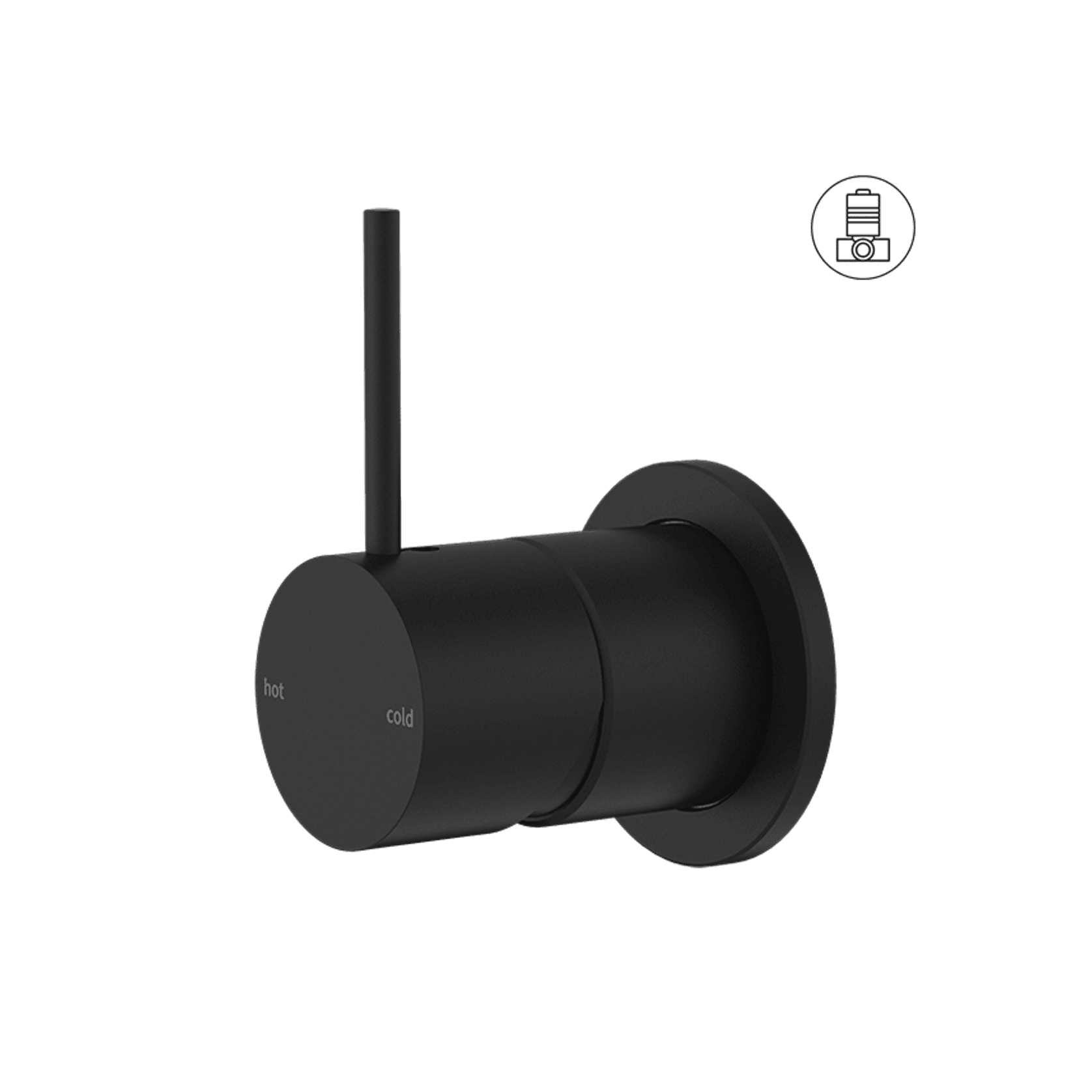 Mecca Shower Mixer 60mm Handle Up Plate Matte Black gallery detail image