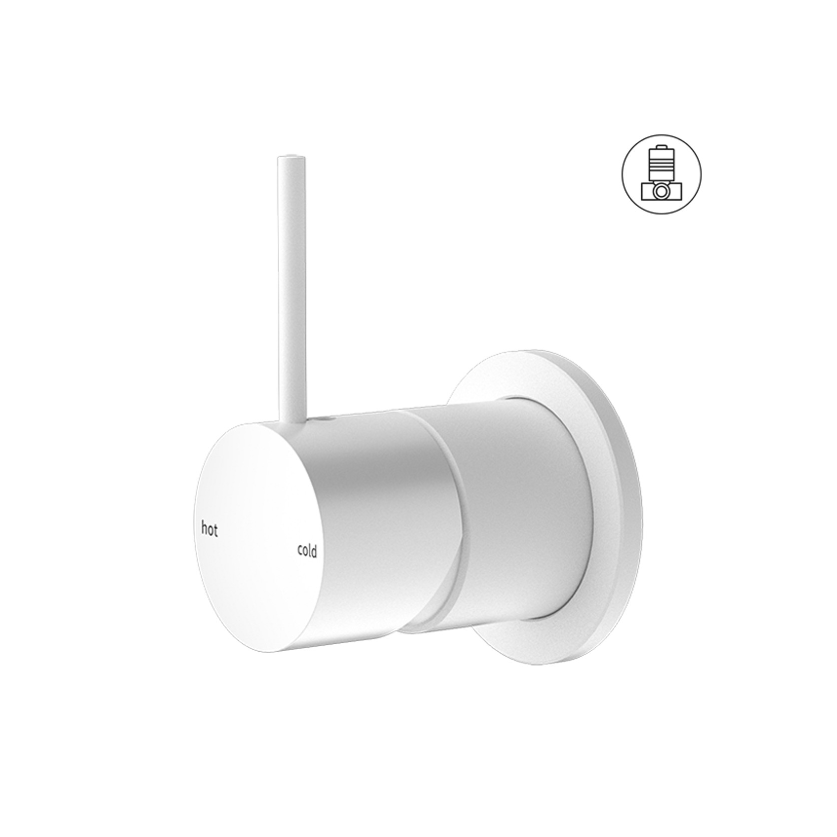 Mecca Shower Mixer 60mm Handle Up Plate Matte White gallery detail image