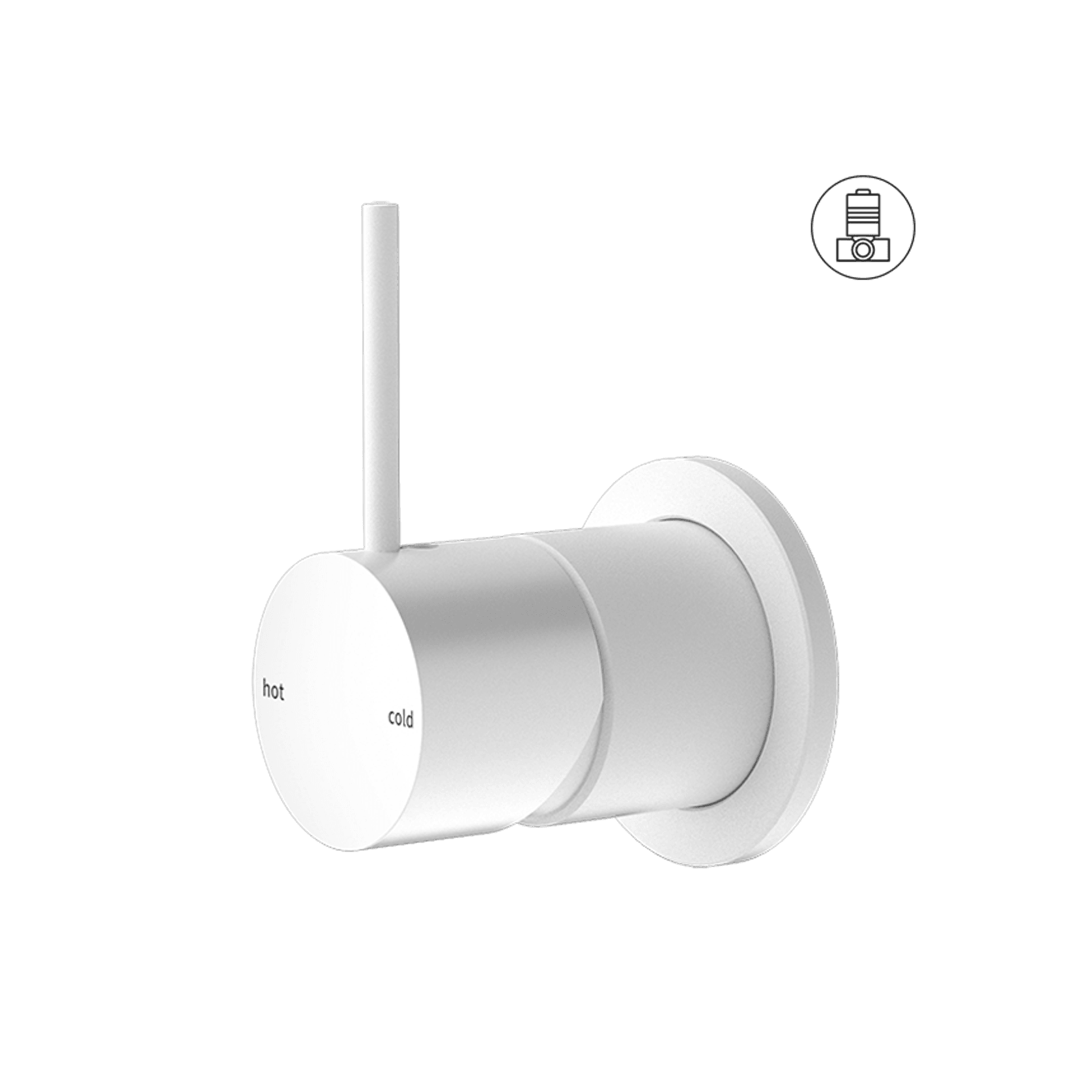 Mecca Shower Mixer 60mm Handle Up Plate Matte White gallery detail image