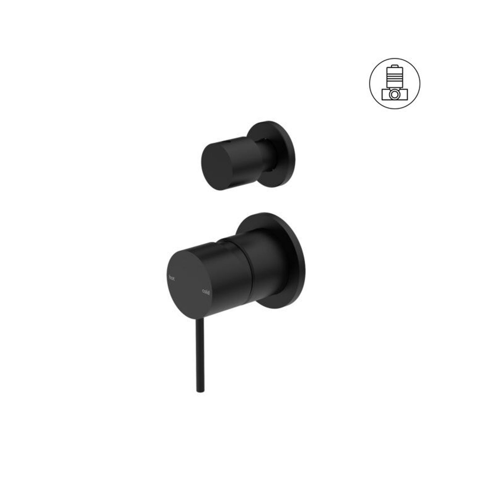 Mecca Shower Mixer With Divertor Separate Back Plate Matte Black gallery detail image