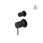 Mecca Shower Mixer With Divertor Separate Back Plate Matte Black gallery detail image
