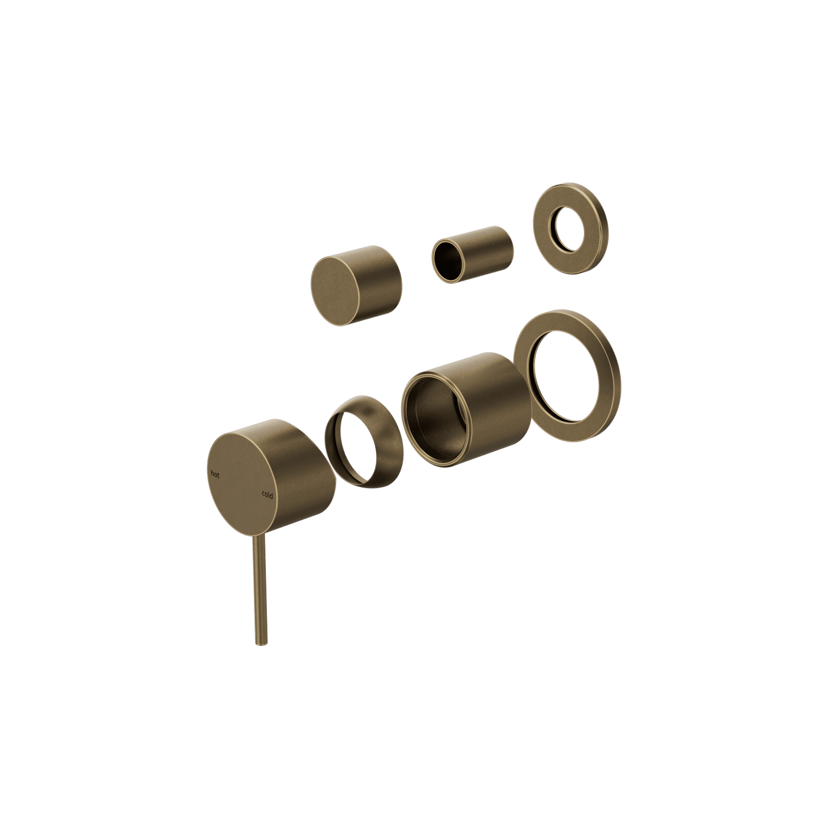 Mecca Shower Mixer With Diverter Separate Back Plate Trim Kit Only Tumbled Antique Brass gallery detail image
