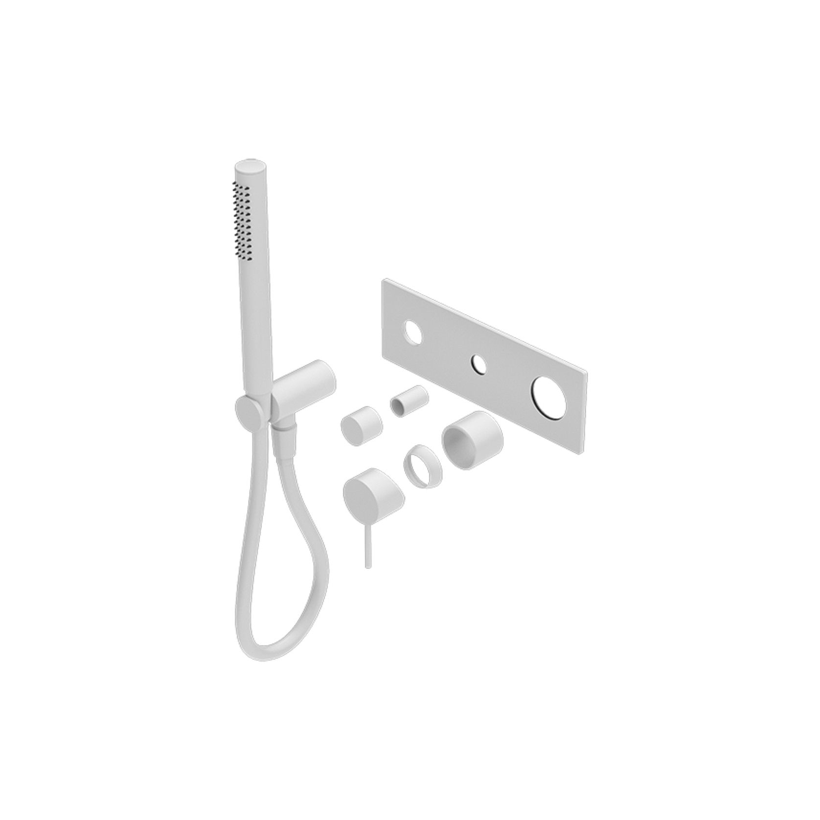 Mecca Shower Mixer Divertor System Trim Kits Only Matte White gallery detail image