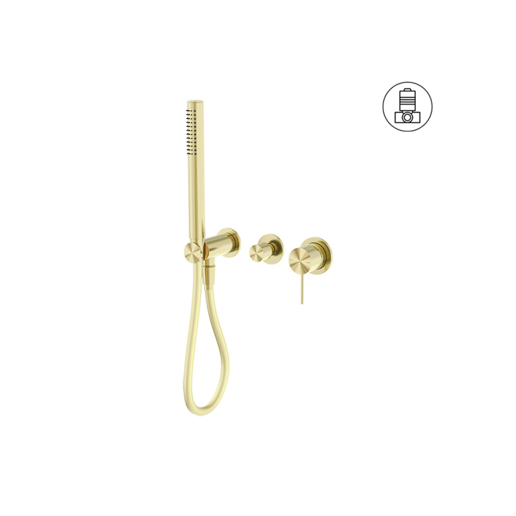 Mecca Shower Mixer Divertor System Separate Back Plate Brushed Gold gallery detail image