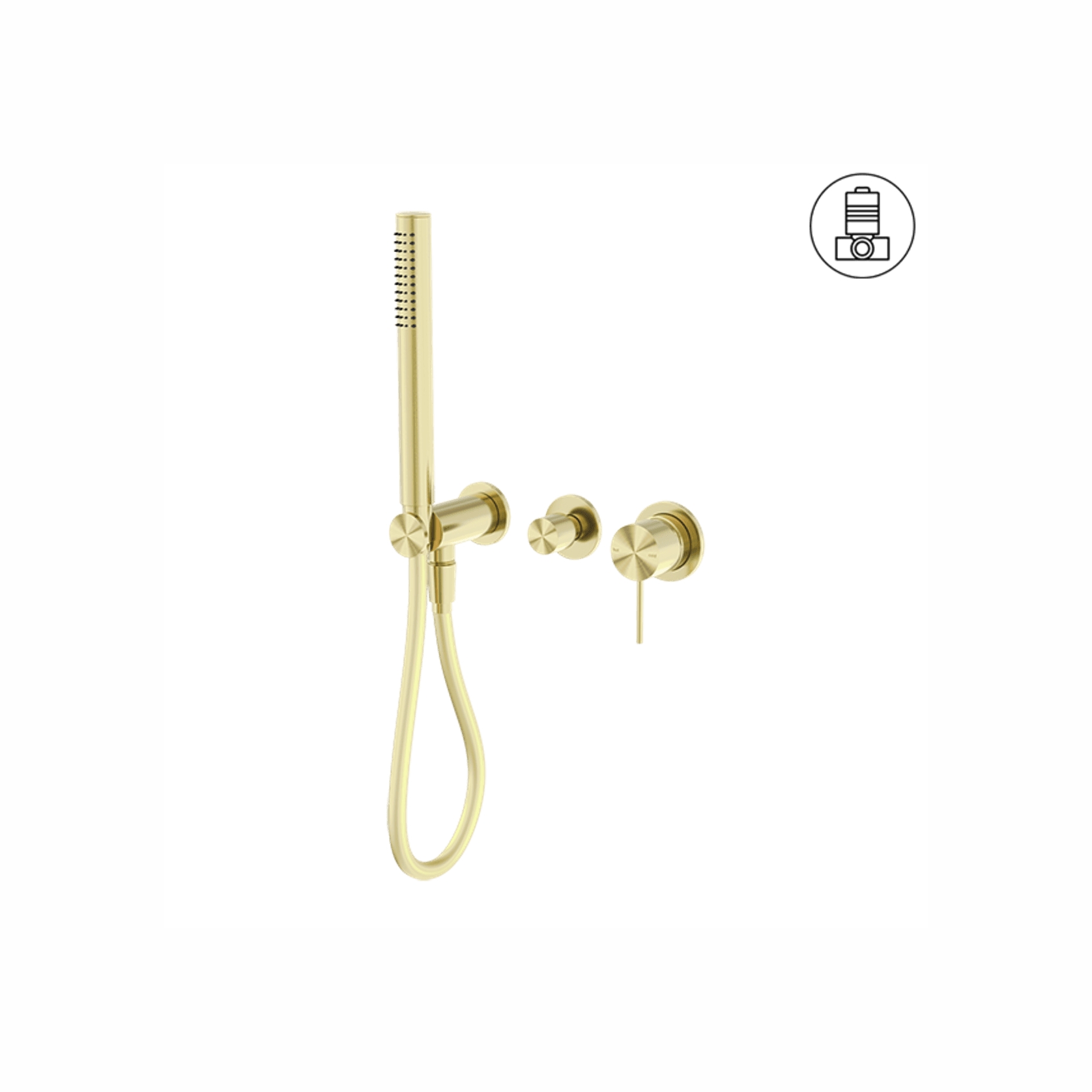 Mecca Shower Mixer Divertor System Separate Back Plate Brushed Gold gallery detail image