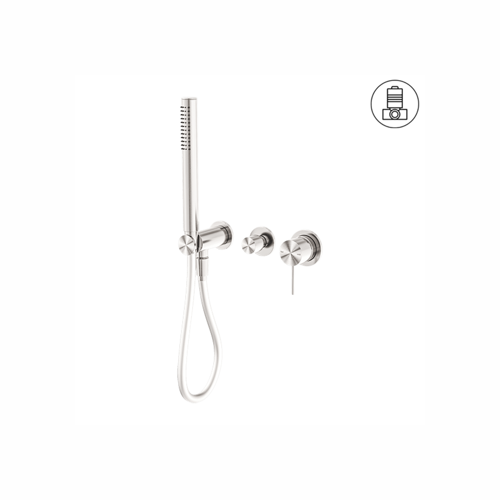 Mecca Shower Mixer Divertor System Separate Back Plate Brushed Nickel gallery detail image