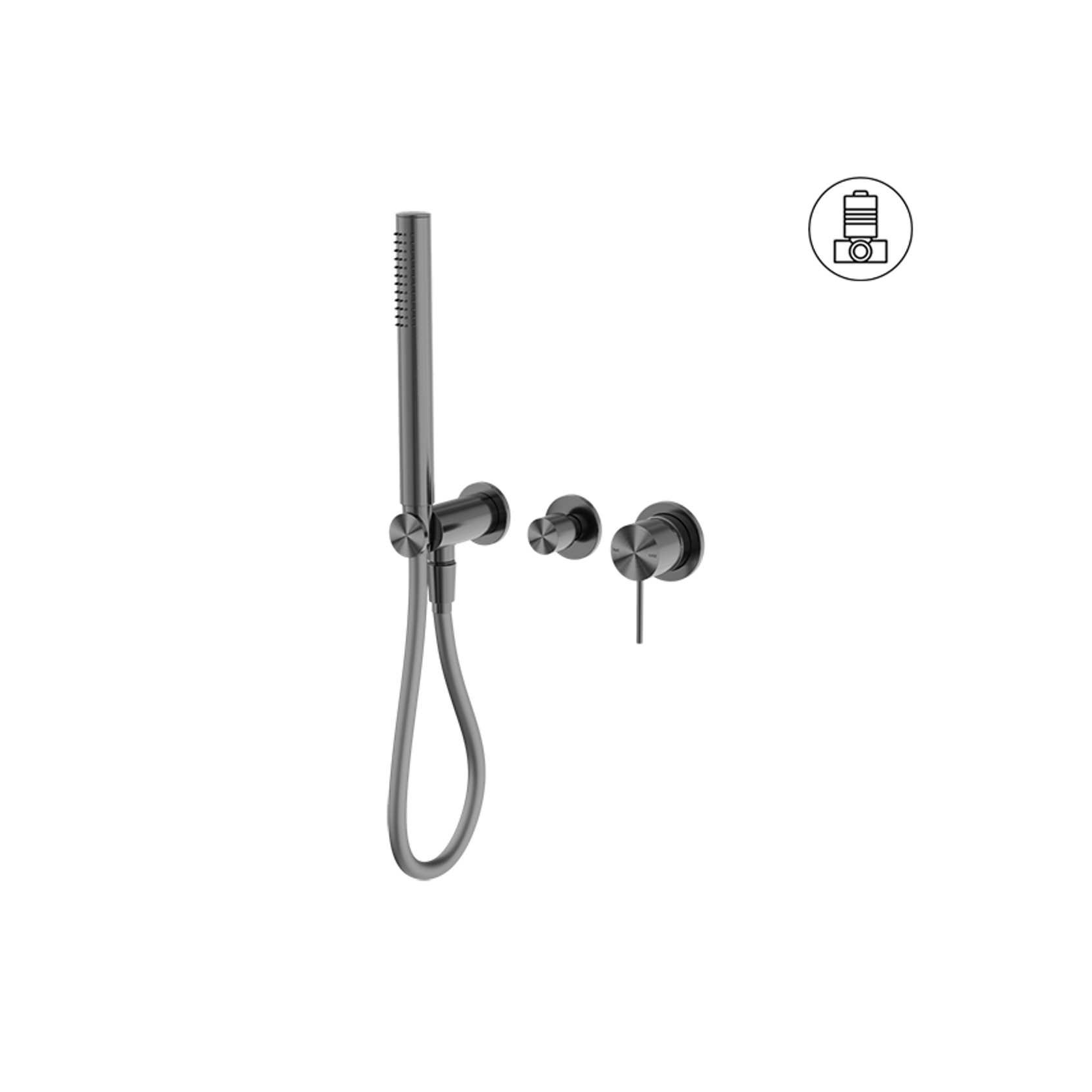 Mecca Shower Mixer Divertor System Separate Back Plate Gun Metal gallery detail image