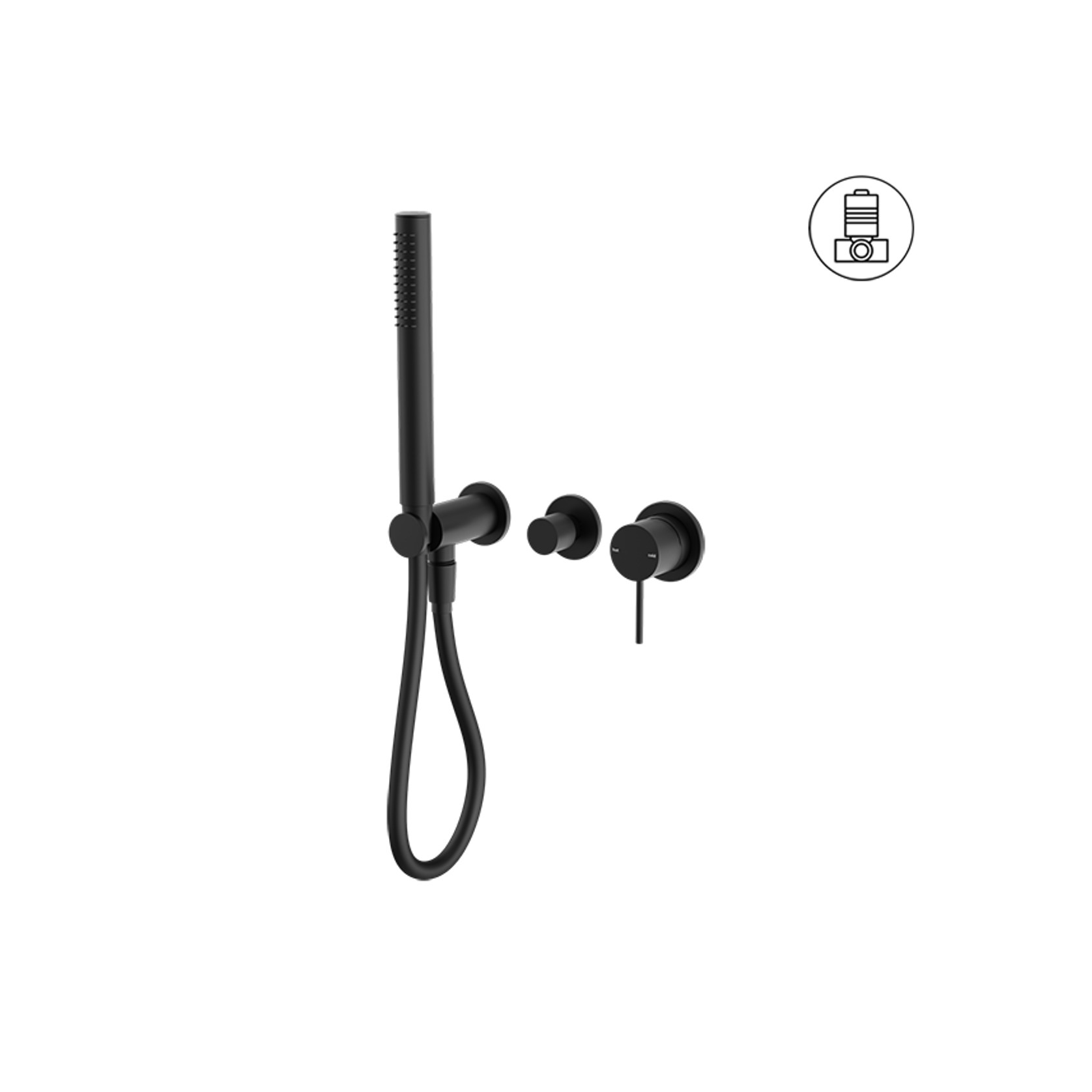 Mecca Shower Mixer Divertor System Separate Back Plate Matte Black gallery detail image