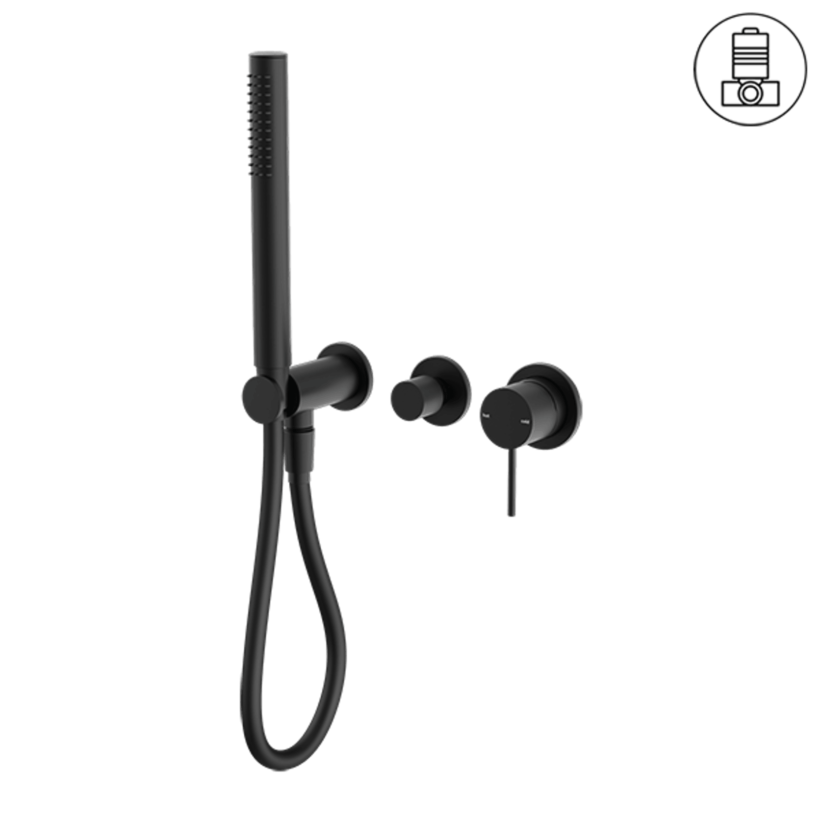 Mecca Shower Mixer Divertor System Separate Back Plate Matte Black gallery detail image