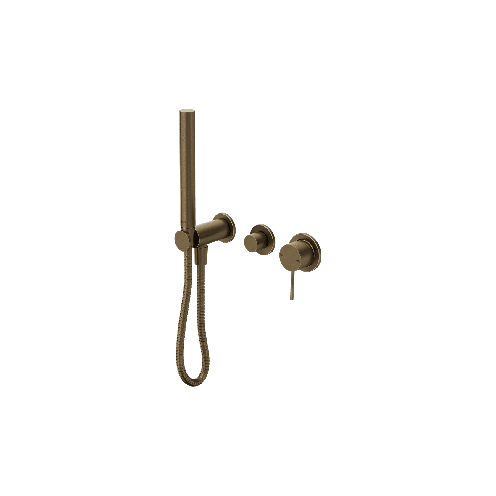 Mecca Shower Mixer Diverter System Separate Back Plate II Tumbled Antique Brass gallery detail image