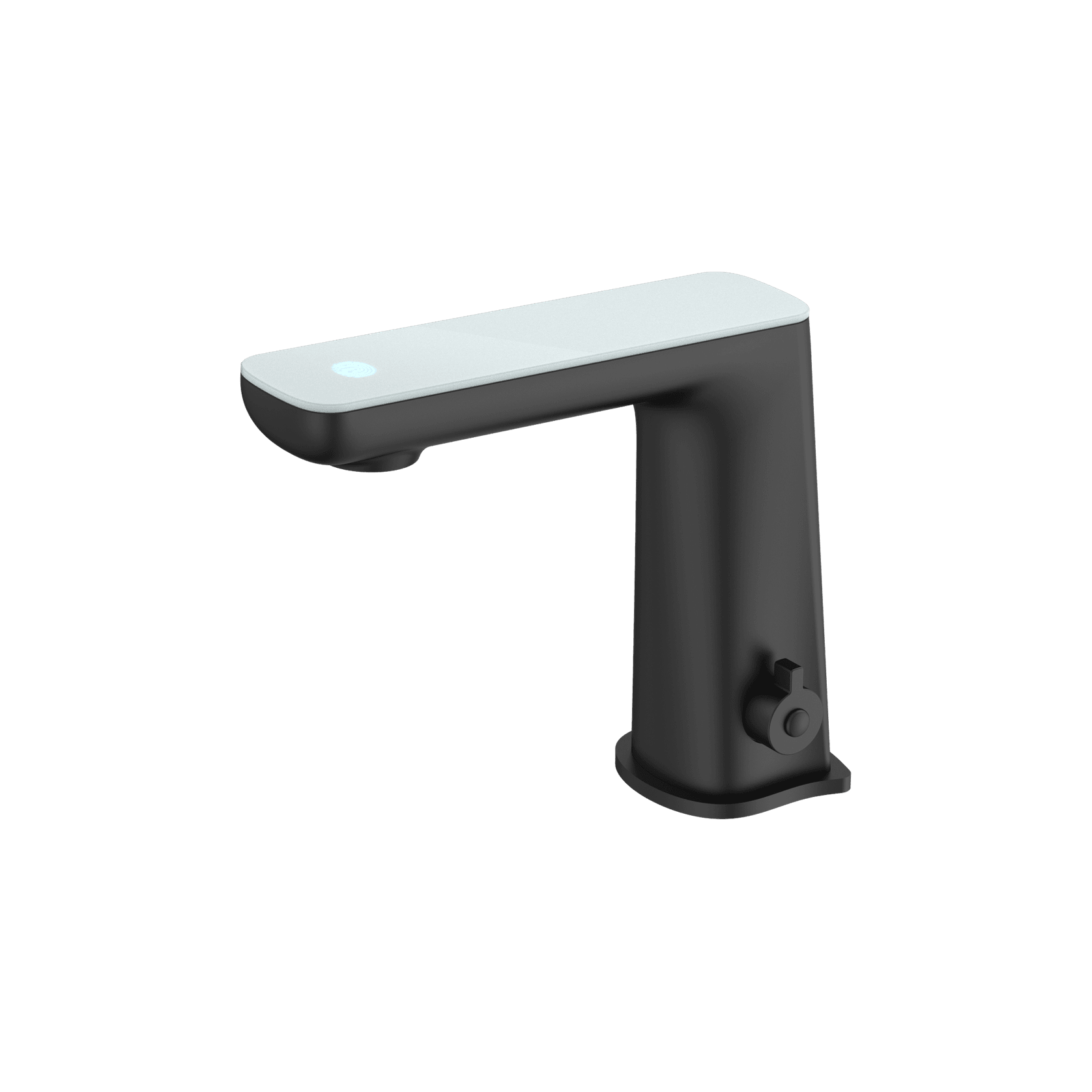 Claudia Sensor Mixer With White Top Display Matte Black gallery detail image
