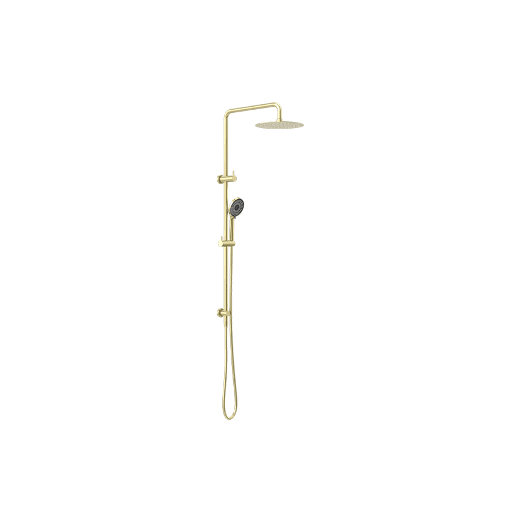 Round Project Twin Shower Brushed Gold gallery detail image