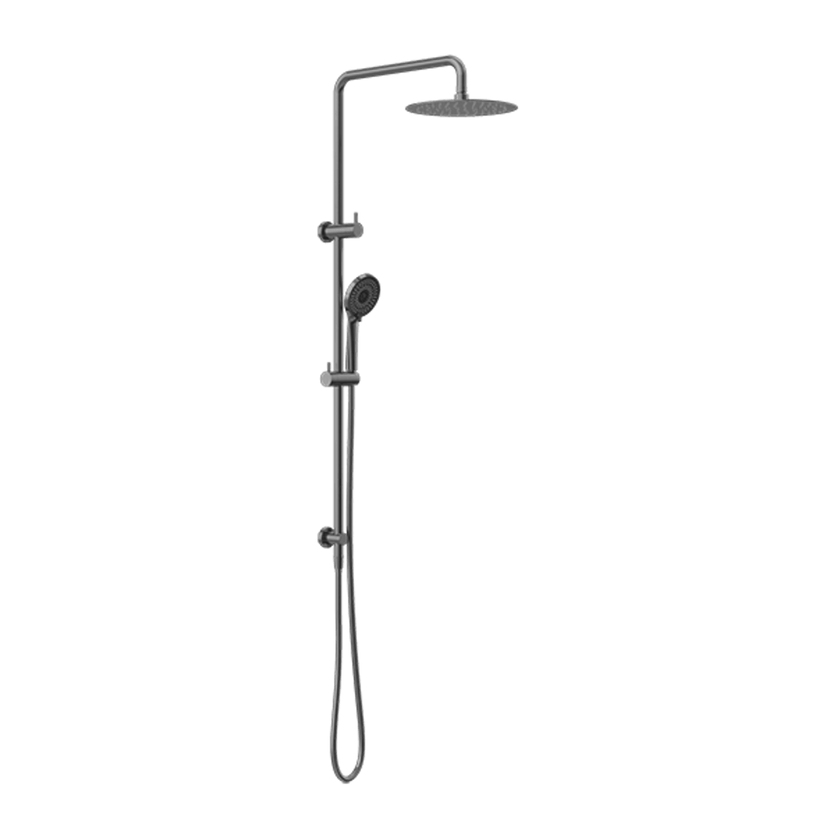Round Project Twin Shower Gun Metal gallery detail image